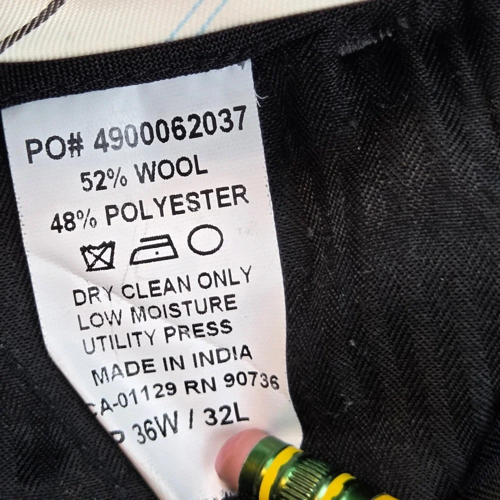 Lauren Ralph Lauren Wool Dress Pants Mens 36W 32L Flat Front Straight Leg Grey